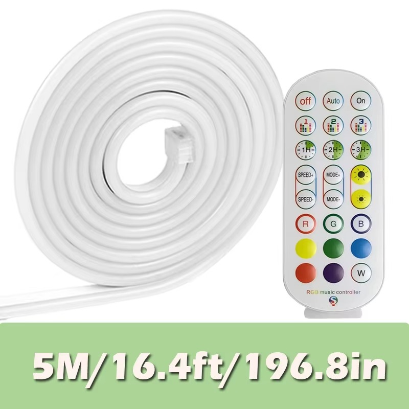 Bande lumineuse néon USB intelligente, bande LED néon 5V RGB avec télécommande et contrôle par application