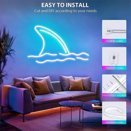 Bande lumineuse néon USB intelligente, bande LED néon 5V RGB avec télécommande et contrôle par application