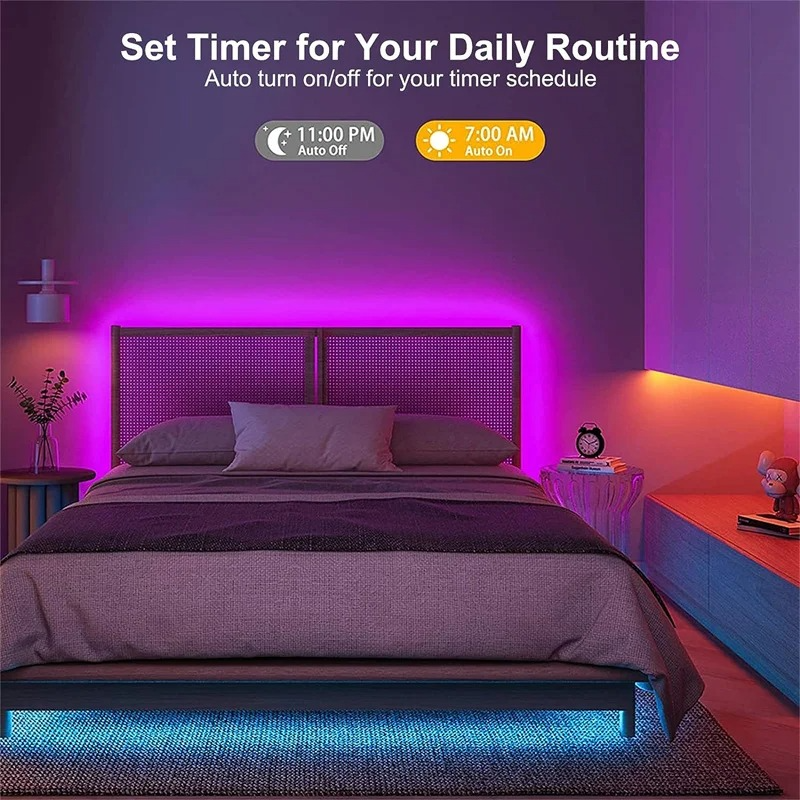 Bande lumineuse néon USB intelligente, bande LED néon 5V RGB avec télécommande et contrôle par application